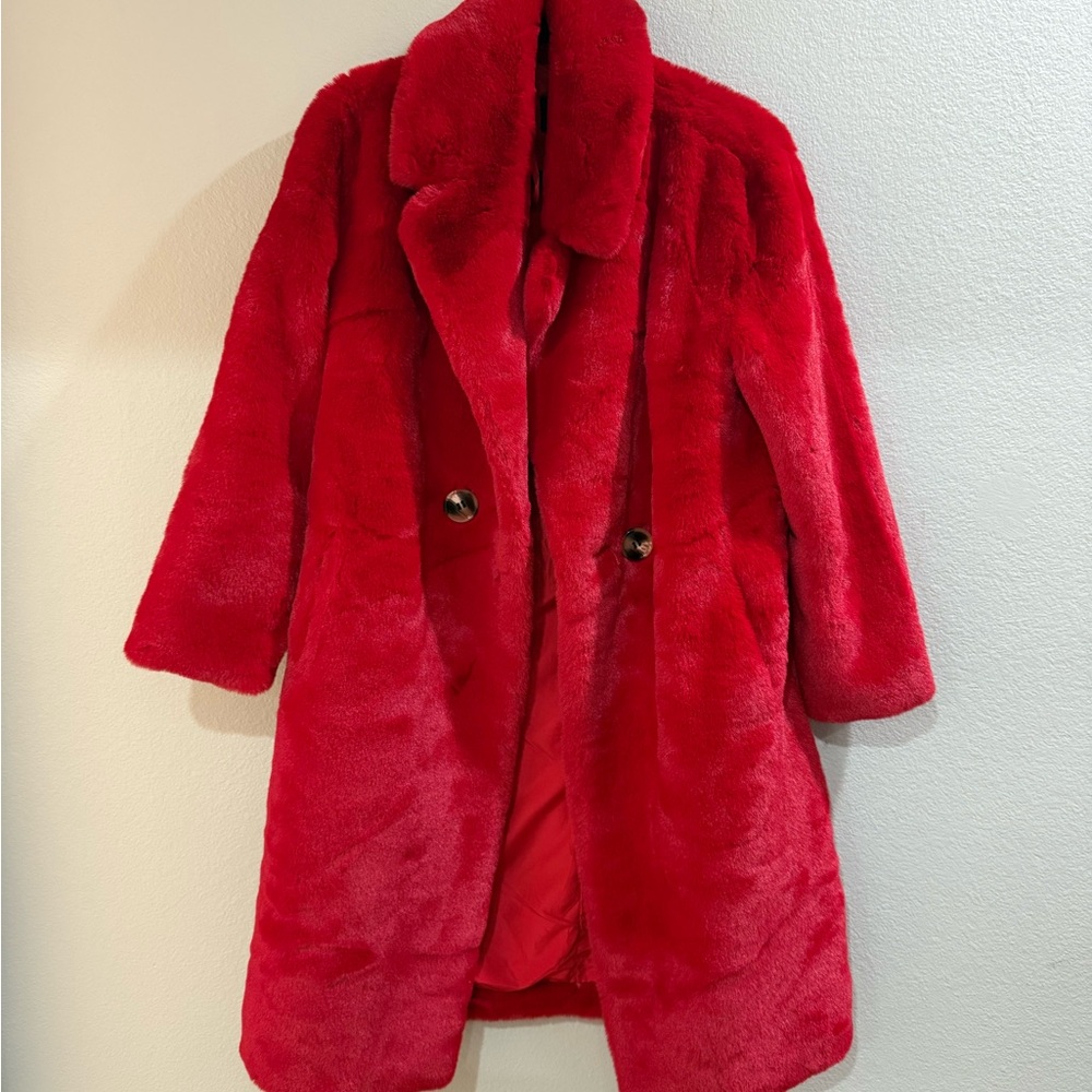 Elegant Red Teddy Jacket